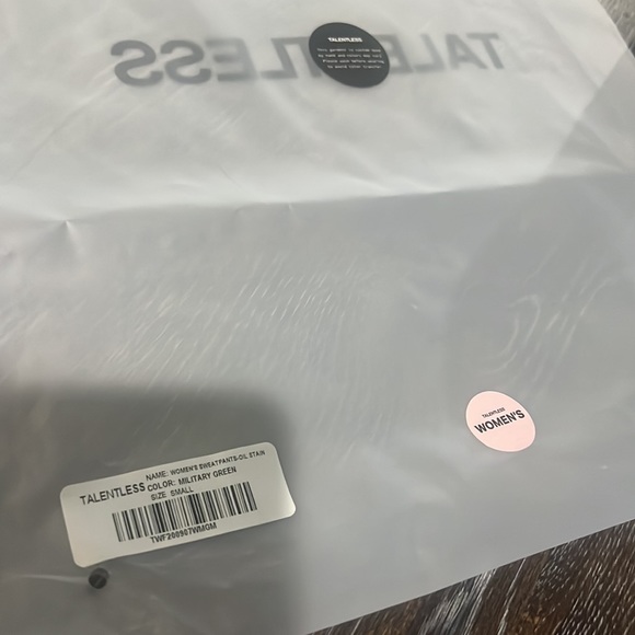 Talentless Pants/Joggers, Oil Stain Sweatpants, Military Green, Small NWT - Picture 3 of 8